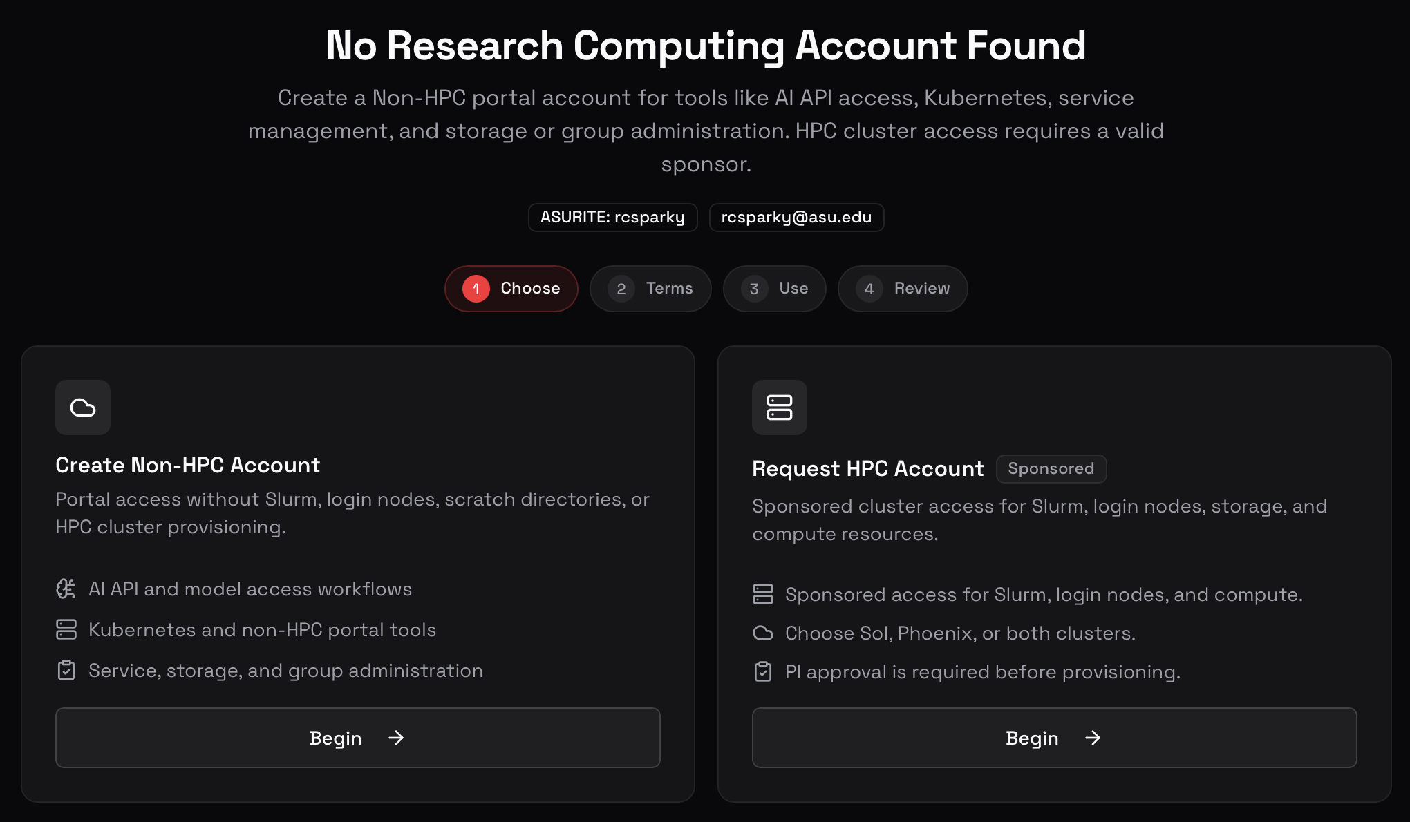 Choose an acct