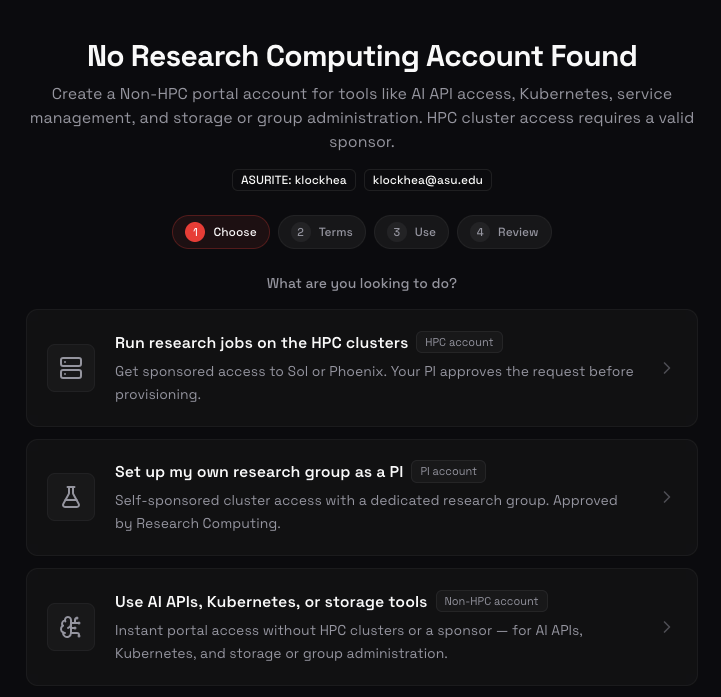 Choose an acct