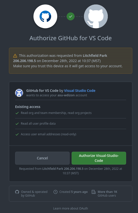 GitHub Authorization