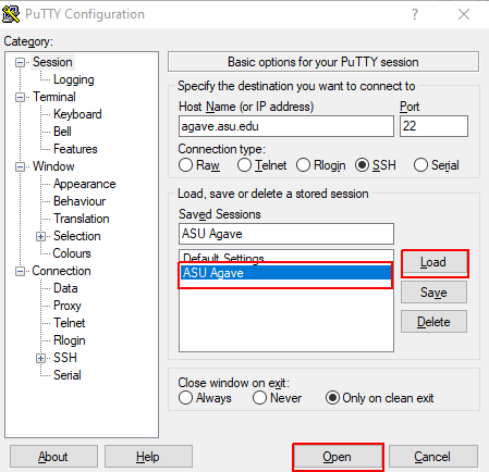 PuTTY Configuration Screenshot 2
