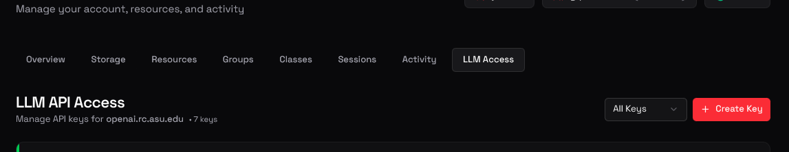 Voyager LLM Access Tab