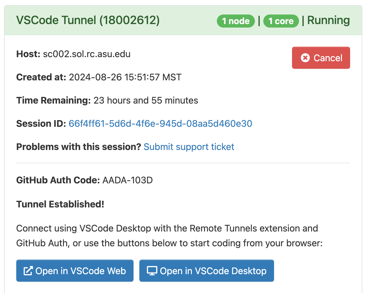 VSCode Connection Options