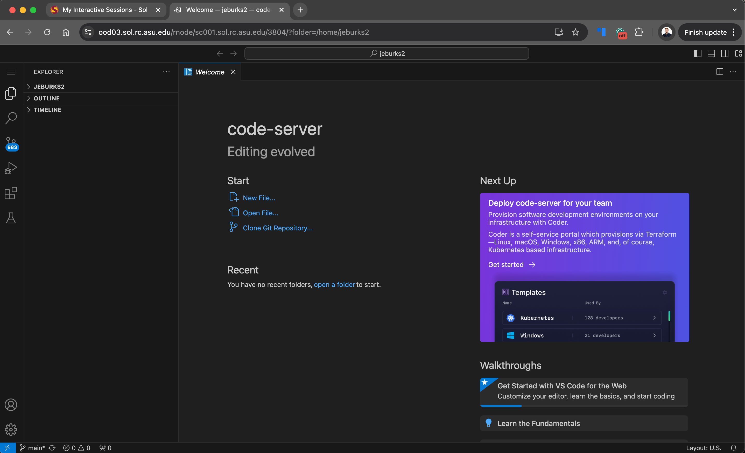 VSCode Server Interface